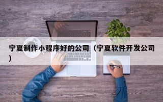 池州宁夏制作小程序好的公司（宁夏软件开发公司）